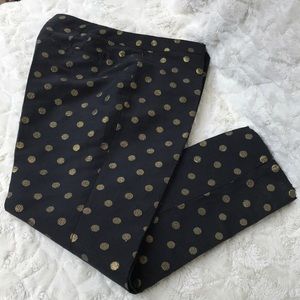 NWT Talbot’s RSVP Black/Gold PolkaDot Pants Sz14